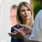 Lesya Vasylenko, lawyer, human rights activistand candidate of Ukrainian party Golos (Voice), headed by the Ukrainian rock star Svyatoslav Vakarchuk, talks with voters during a campaign meeting, ahead of the country's July 21 parliamentary election, in...