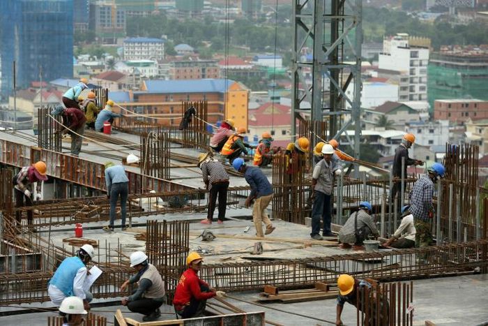 Tens of thousands of Cambodian day-labourers work on the mushrooming construction sites in Sihanoukville