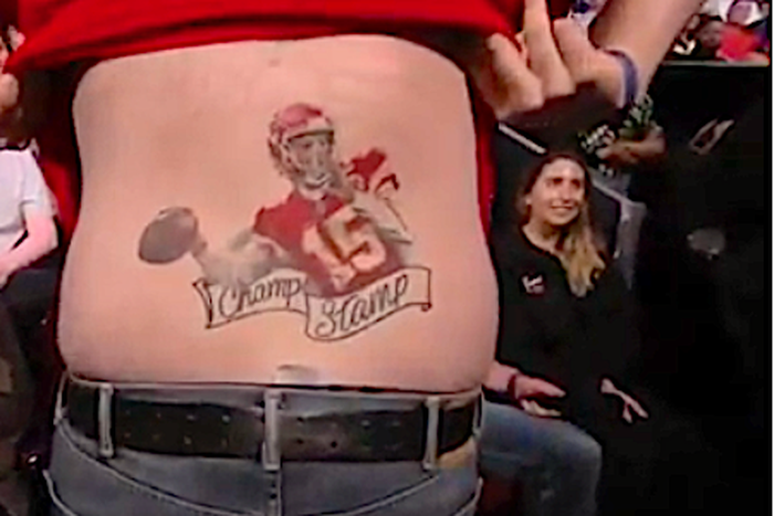 Patrick Mahomes Autographed a Fan's 'Champ Stamp'