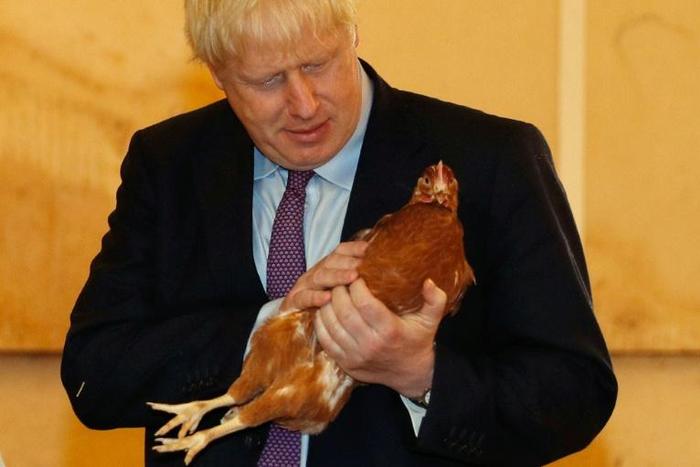 Boris Johnson visiting a farm in south Wales