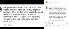 Delay comments on pressure to have kids - screenshot