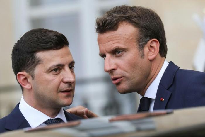French President Emmanuel Macron says new peace talks may be possible in Ukraine under its new president Volodymyr Zelensky