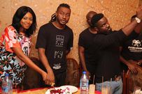 Yvonne Nelson, Pappy Kojo and Sarkodie at a birthday party