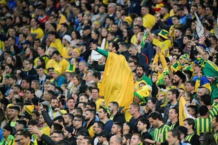 Brazil were punished after some fans (pictured June 27, 2019) were heard chanting the Portuguese word "bicha" -- slang for queer in Brazil -- at Bolivia's goalkeeper Carlos Lampe