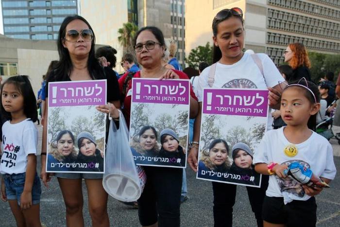 Activists says some 600 workers from the Philippines face deportation from Israel with their Israeli-born children because they started families in breach of the conditions of their residency