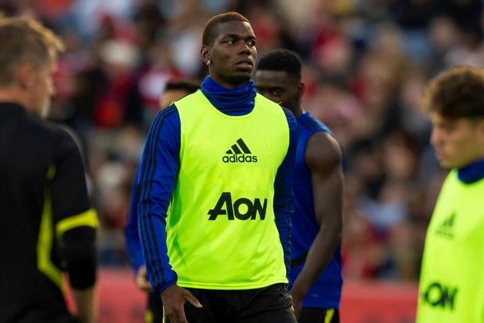 Paul Pogba (pictured during a training session) showcased his sublime touch in Manchester United's 2-0 victory over Perth Glory