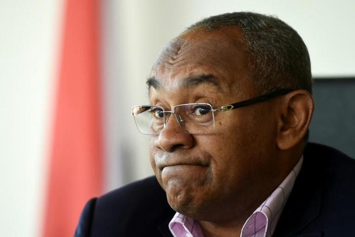 A source confirmed that CAF president Ahmad Ahmad (pictured April 2018) was being questioned by France's white collar crime investigation body, but did not say what the investigation was about