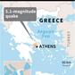 Map locating the epicentre of a 5.1-magnitude quake in Greece Friday.