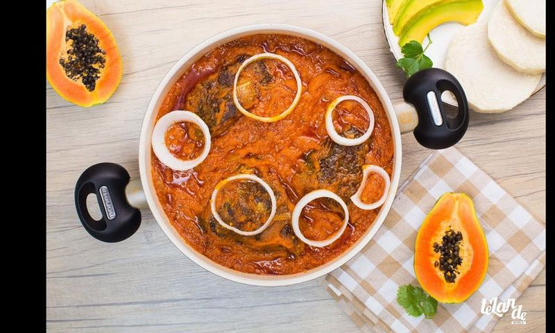 Yummy pawpaw stew prepared in a non-stick stew