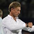 Morocco coach Herve Renard calls the shots during his side's African Cup of Nations match against South Africa