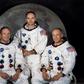 Neil Armstrong, Michael Collins and Buzz Aldrin (left to right), photographed on March 30, 1969