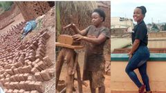 Pretty but deprived journalism student makes bricks to cater for her education