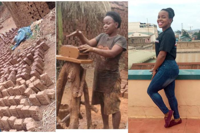 Pretty but deprived journalism student makes bricks to cater for her education