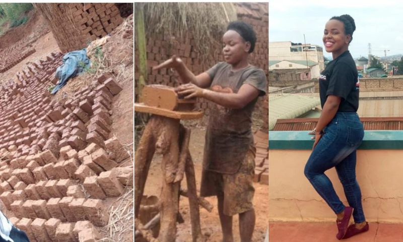 Pretty but deprived journalism student makes bricks to cater for her education