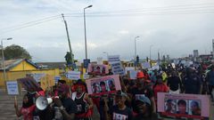 Group demonstrate over kidnapped Taadi girls
