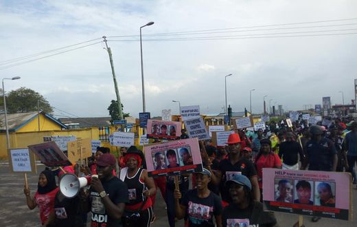 Group demonstrate over kidnapped Taadi girls