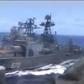 Photos posted online by the US Navy showed that the wake of the US ship is straight with little movement, while that of the Admiral Vinogradov is curved -- showing that it changed direction to align itself with the USS Chancellorsville
