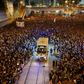 Crowds of protesters were still camped out in parts of Hong Kong as night fell