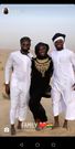 Gifty in between Kassim Nuhu on the left and Thomas Partey on the right in Dubai