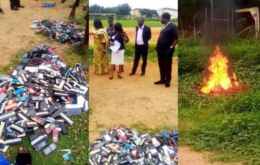 Polytechnic burns phones seized from students during exams
