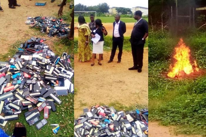 Polytechnic burns phones seized from students during exams