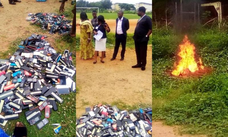 Polytechnic burns phones seized from students during exams