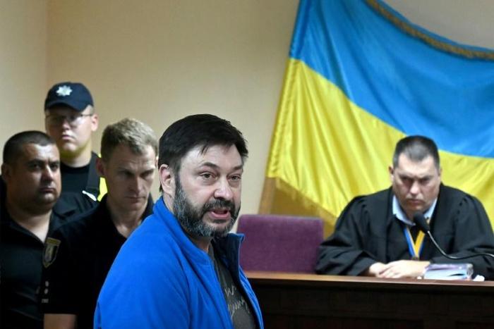 Russian state media journalist Kyrylo Vyshynsky, pictured in a Kiev court, has been proposed as part of a potential prisoner exchange