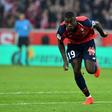 Ivory Coast forward Nicolas Pepe celebrates scoring for Lille in the French Ligue 1 last season