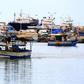 A fishing boat is pictured in the southern Tunisian port of Zarzis, where 75 migrants had been stranded for two weeks