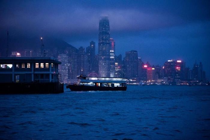 A ferry docks at the pier in North Point, a district of Hong Kong with deep communist roots
