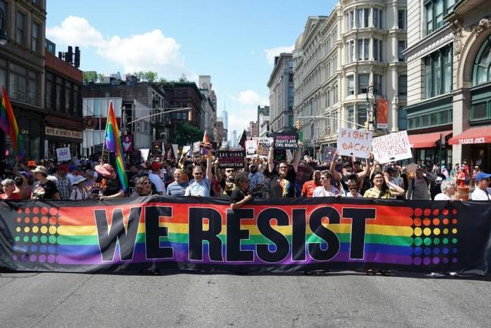 Pride celebrations in New York began with the Queer Liberation March, the smaller of two events taking place in Manhattan