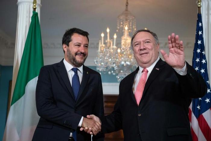 US Secretary of State Mike Pompeo met with Italian Deputy Prime Minister Matteo Salvini in Washington.
