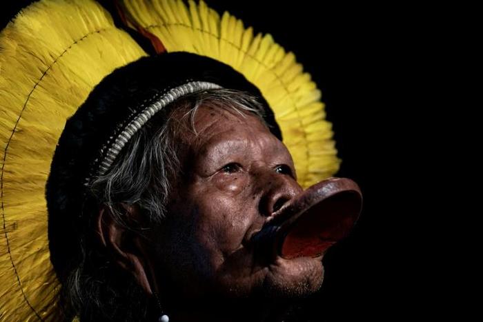 Brazil's indigenous chief Raoni Metuktire of the Kayapo people is famous for his work in defense of the Amazon rainforest