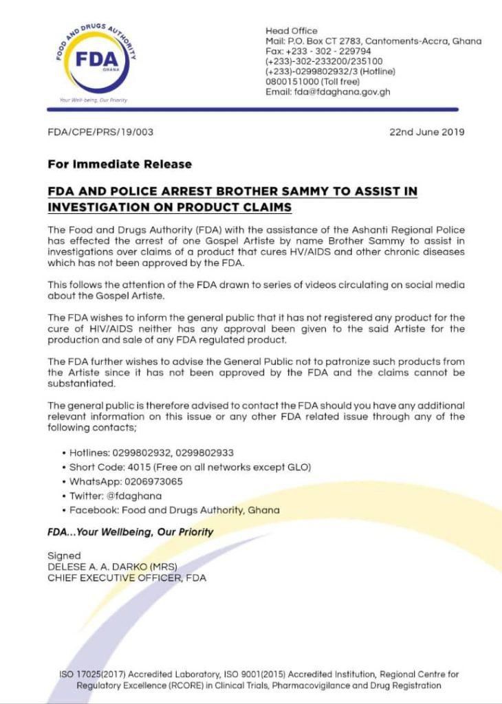 See FDA’s press statement below