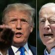 Democratic White House hopeful Joe Biden (right) said President Donald Trump's strategy on Iran has made military conflict with the US adversary "more likely" President Donald Trump(L) as he departs the White House, in Washington, DC, on June 2, 2019, ...