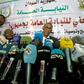 Head of a Sudanese investigative committee Fatah al-Rahman Saeed (C) reveals findings of a probe into the deadly raid on a Khartoum protest camp