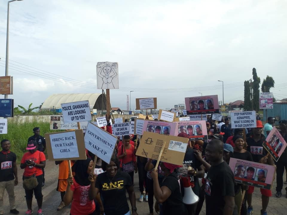 Group demonstrate over kidnapped Taadi girls