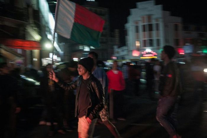Madagascan fans celebrated after their team qualified for the second round at the Africa Cup of Nations