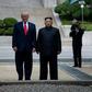 US President Donald Trump and North Korea's leader Kim Jong Un stand on North Korean soil while walking to South Korea in the Demilitarized Zone (DMZ) on June 30, 2019, in Panmunjom, Korea