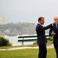 Johnson said he didn't want to get into "any post-Brexit eschatology" with Donald Tusk before touching down in Biarritz where he was welcomed by French President Emmanuel Macron and his wife Brigitte