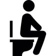Silhouette of a man sitting on a toilet bowl