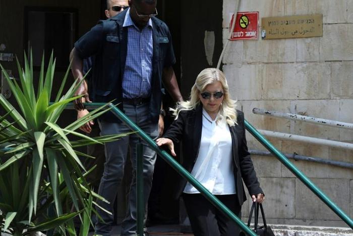Sara Netanyahu, wife of Israeli Prime Minister Benjamin Netanyahu, leaves the Magistrate's Court in Jerusalem on June 16, 2019, following her conviction of fraudulently using state funds for meals