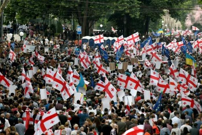 Georgians have take to the streets to protest in recent weeks after a Russian MP spoke in the Georgian parliament