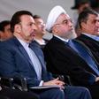 A handout picture provided by the Iranian presidency on August 27, 2019, shows President Hassan Rouhani (2 L) attending a ceremony in the capital Tehran