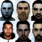 A combination of file pictures obtained on May 29, 2019, shows eight of the 11 French nationals sentenced to death in Iraq for joining the Islamic State group