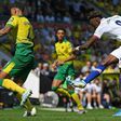 Chelsea striker Tammy Abraham shoots to score his second goal at Norwich