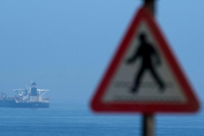 Iranian supertanker Grace 1 is seen off the coast of Gibraltar on August 15, 2019