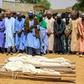 Nigeria is now facing "a mixture" of Boko Haram remnants, criminal groups and jihadists from the Maghreb and West Africa, the president's office said. Here men pray at the burial last week of two Boko Haram victims