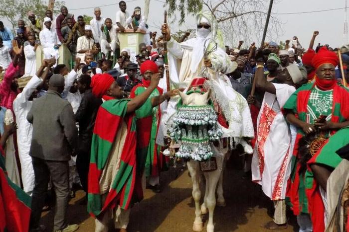 The annual procession sees the traditional mayor of Kano, Muhammadu Sanusi, go through the town on horseback and pay tribute to the governor