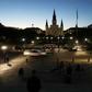 St. Louis Cathedral is illuminated at dusk in New Orleans, which became part of the United States in 1803 as part of the Louisiana Purchase
